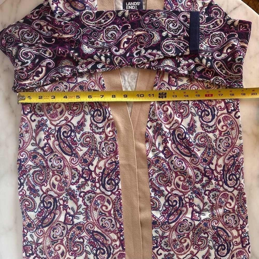 NWT Lands End Womens Paisley Print Open Front Cardigan Sweater Size SP - Picture 8 of 16